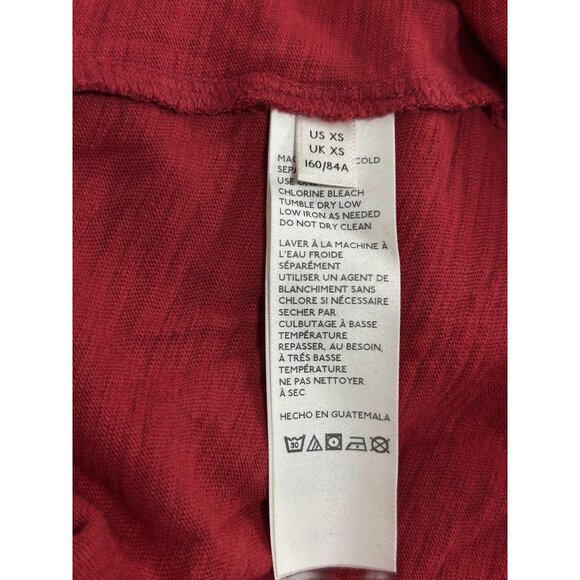 WE THE FREE Arden Tee Sz XS Berry Red Long Sleeve Oversize Slub Knit 100% Cotton - Picture 9 of 10